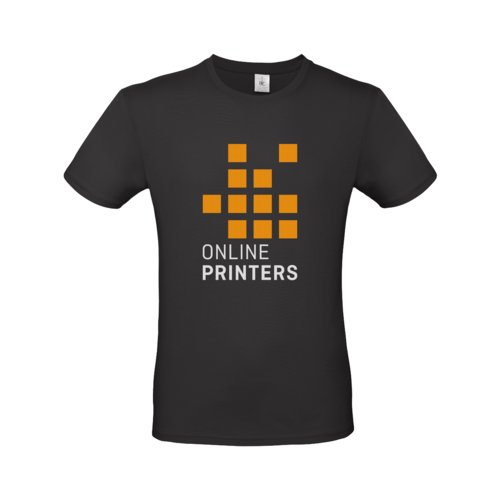 Schwarzes Baumwoll-T-Shirt fr Herren mit kurzen rmeln.