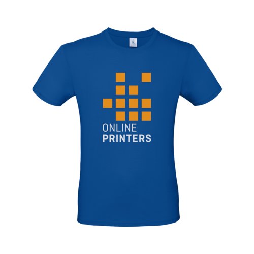 Royalblaues Baumwoll-T-Shirt fr Herren mit kurzen rmeln.