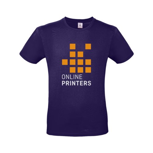 Dunkelviolettes Baumwoll-T-Shirt fr Herren mit kurzen rmeln.