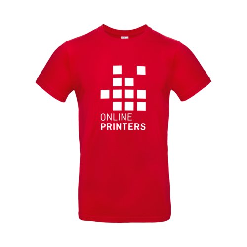 Rotes Baumwoll-T-Shirt fr Herren mit kurzen rmeln.