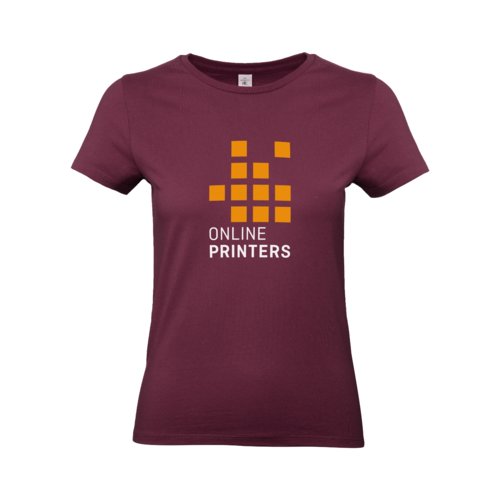 Burgunderfarbenes Baumwoll-T-Shirt fr Damen.