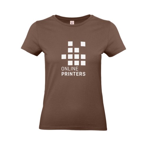 Braunes Baumwoll-T-Shirt fr Damen mit kurzen rmeln.