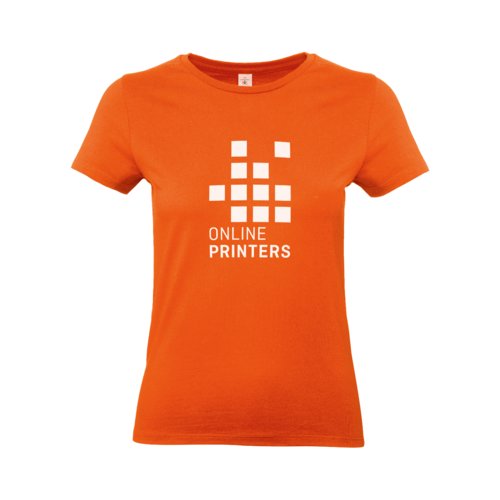 Oranges Damen T-Shirt aus Baumwolle mit kurzen rmeln.