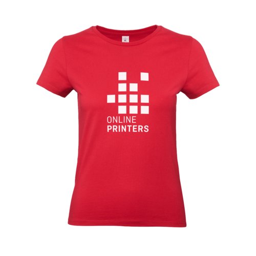 Rotes Baumwoll-T-Shirt fr Damen mit kurzen rmeln.