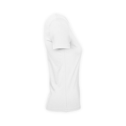 Weies Baumwoll-T-Shirt fr Damen mit kurzen rmeln.