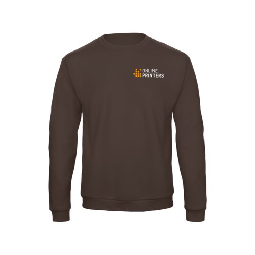 Braunes Baumwoll-Polyester-Sweatshirt fr Herren mit langen rmeln.