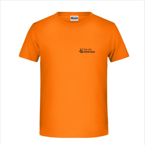 Oranges Baumwoll-T-Shirt fr Jungen mit kurzen rmeln und Rundhalsausschnitt.