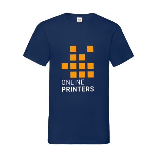 Marineblaues Baumwoll-T-Shirt mit V-Ausschnitt fr Herren.