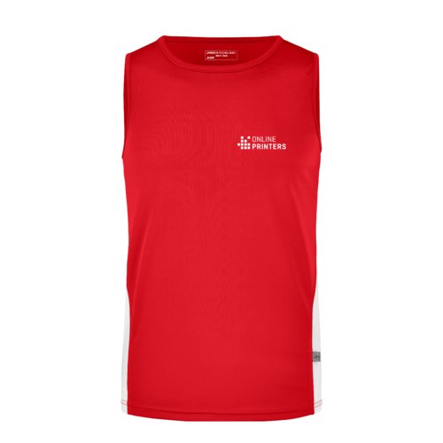 Rot-weies Tanktop aus Polyester fr Herren.