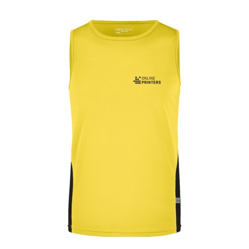 Gelbes/Schwarzes Tanktop aus Polyester fr Herren.