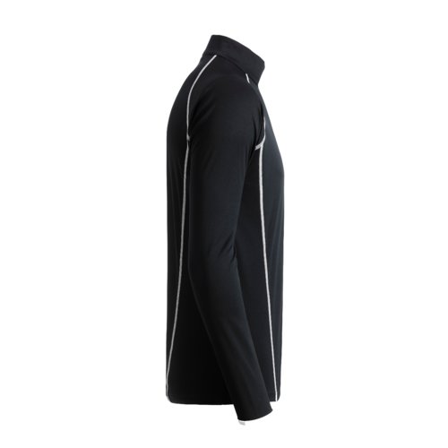 Schwarz-weies Polyester-Langarmshirt mit sportlichem Schnitt.