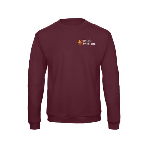 Burgunderfarbenes Sweatshirt aus Polyester-Baumwoll-Mischgewebe.
