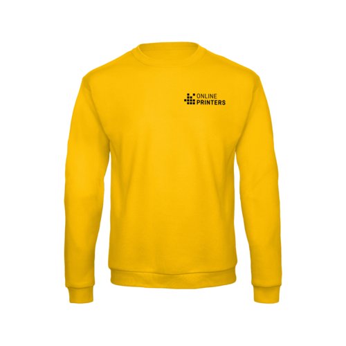 Goldgelbes Baumwoll-Polyester-Sweatshirt fr Herren mit langen rmeln.