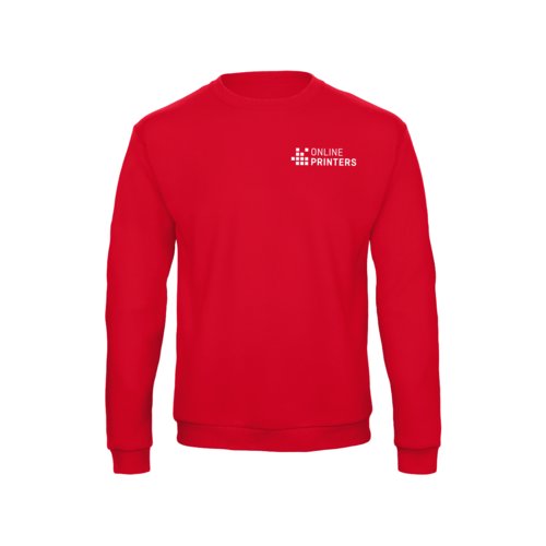 Rotes Baumwoll-Polyester-Sweatshirt fr Herren mit langen rmeln.