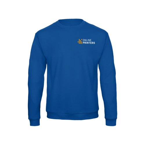 Knigsblaues Sweatshirt aus Baumwollmischgewebe mit Rundhalsausschnitt.
