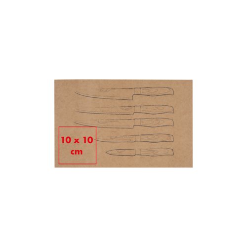 Messer-Set, fnfteilig, mit verschiedenen Klingenformen.