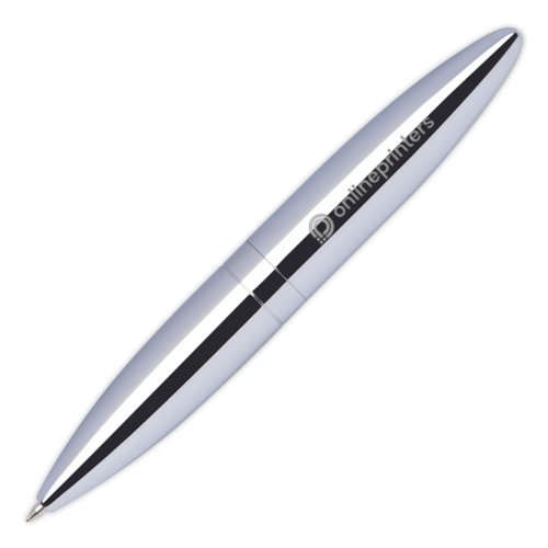 Silberner Metall-Kugelschreiber mit Clip.