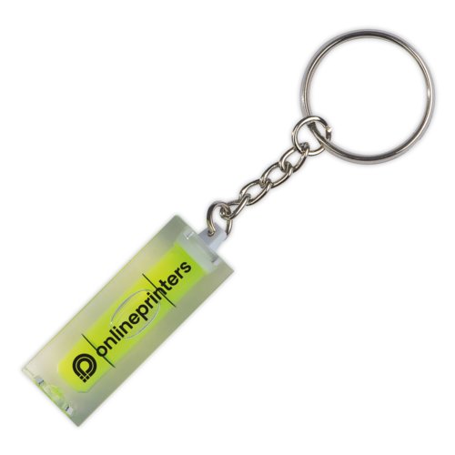Transparenter Kunststoff-Schlsselanhnger mit Libelle und Metallring.