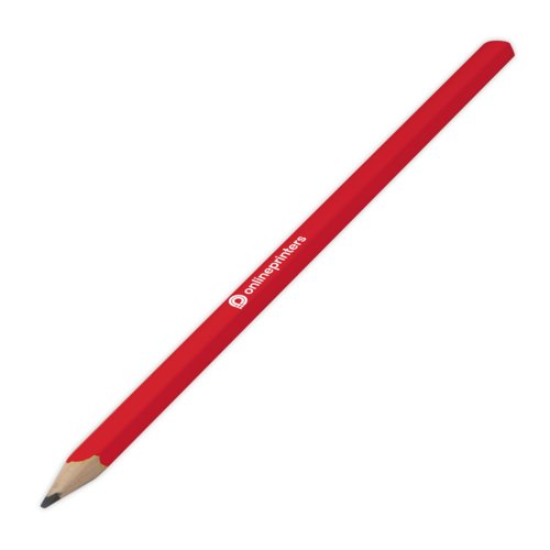 Roter Zimmermannsbleistift aus Holz, sechseckig.
