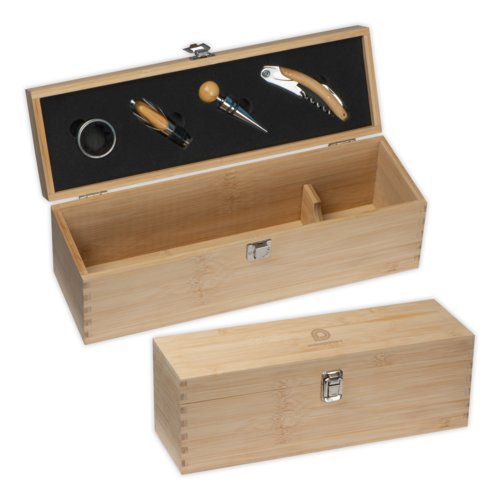 Holz-Weinbox mit Verschluss.