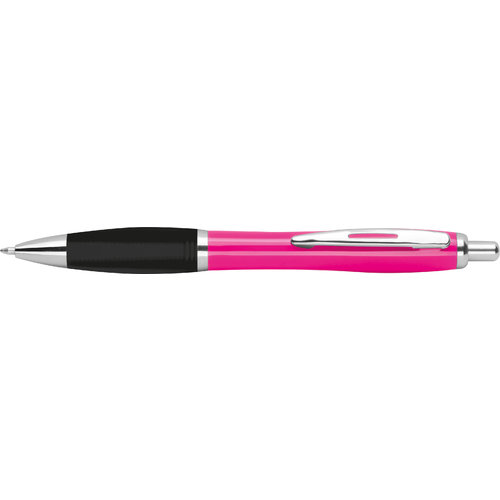 Pinker Kugelschreiber aus recyceltem ABS-Kunststoff mit Clip.
