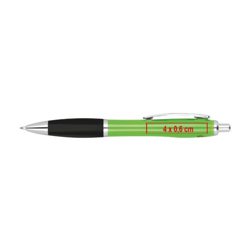 Recycelter ABS-Kugelschreiber mit Clip und Druckmechanismus.