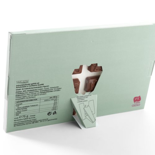 Papier Adventskalender mit Schokoladenf�llung.