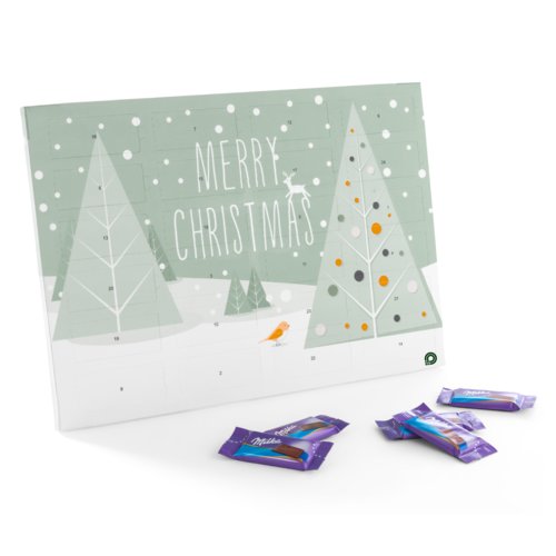 Tisch-Adventskalender aus Karton mit nummerierten T�rchen.
