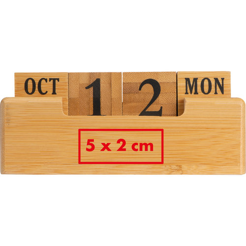 Holz Schreibtischkalender mit Datumsblcken.