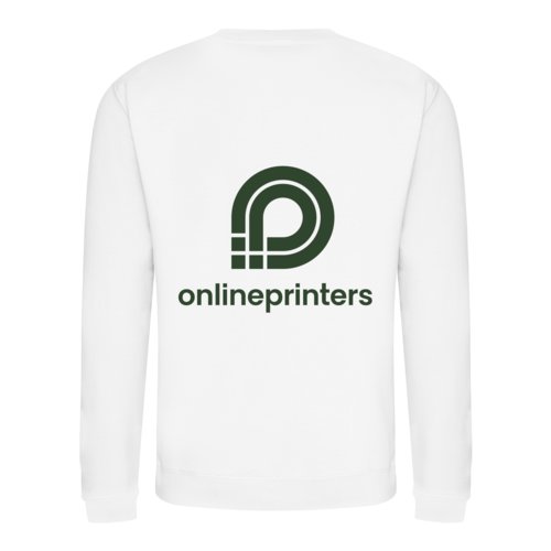 Weies Sweatshirt aus Baumwollmischgewebe in Unisex-Passform.