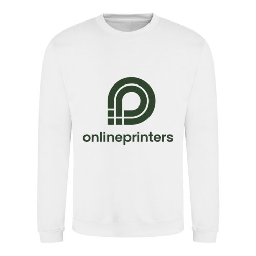 Weies Sweatshirt aus Baumwollmischgewebe, Unisex-Passform.