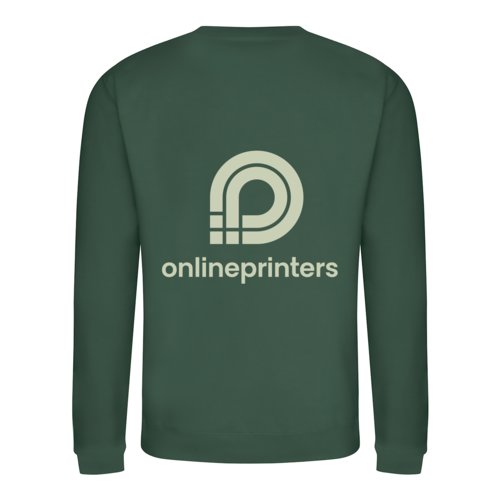 Dunkelgrnes Baumwoll-Polyester-Sweatshirt, Unisex-Passform.