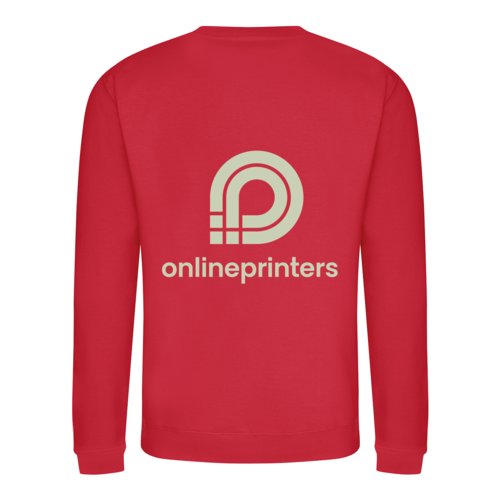 Rotes Unisex-Sweatshirt aus Baumwollmischgewebe mit langen rmeln.