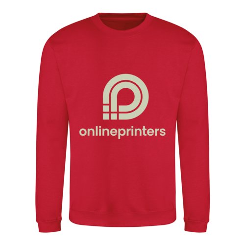 Roter Sweatshirt aus Baumwollmischung mit Rundhalsausschnitt.