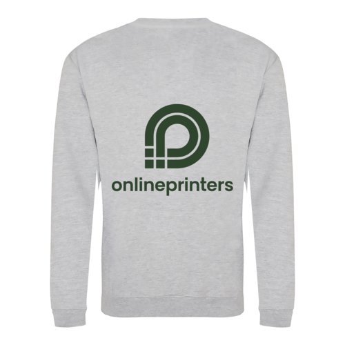 Grau meliertes Sweatshirt aus Baumwollmischgewebe, Unisex.