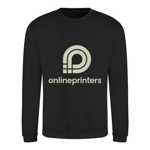 Schwarzes Sweatshirt aus Baumwollmischgewebe in Unisex-Passform.