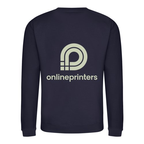 Marineblauer Unisex-Pullover aus Baumwollmischgewebe mit langen rmeln.