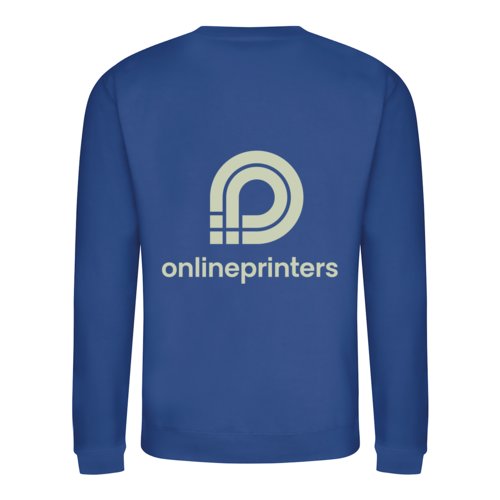 Royalblauer Unisex-Sweatshirt aus Baumwollmischung mit langen rmeln.
