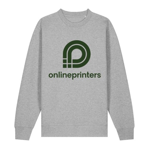 Grau meliertes Unisex-Sweatshirt aus Bio-Baumwolle.