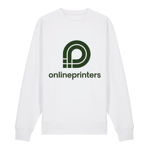 Weies Sweatshirt aus Bio-Baumwolle im Unisex-Schnitt.