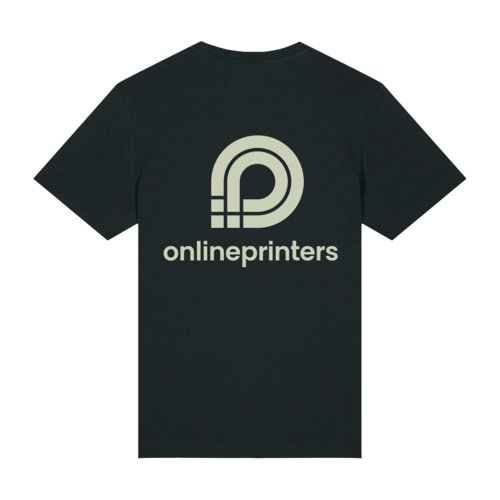 Schwarzes T-Shirt aus Bio-Baumwolle, Unisex-Schnitt.
