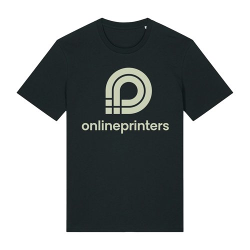 Schwarzes T-Shirt aus Bio-Baumwolle mit kurzen rmeln, Unisex-Schnitt.