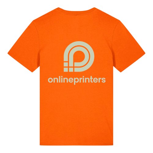 Oranges Bio-Baumwoll-T-Shirt mit kurzen rmeln und Rundhalsausschnitt.