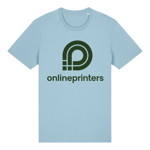 Himmelblaues T-Shirt aus Bio-Baumwolle mit kurzen rmeln.