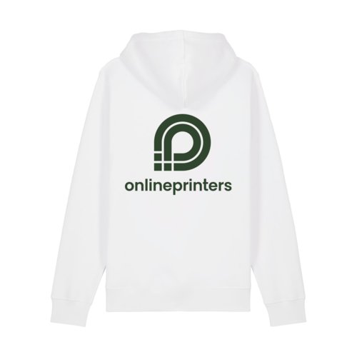 Weier Hoodie aus Baumwollmischgewebe mit Kapuze und Kngurutasche.