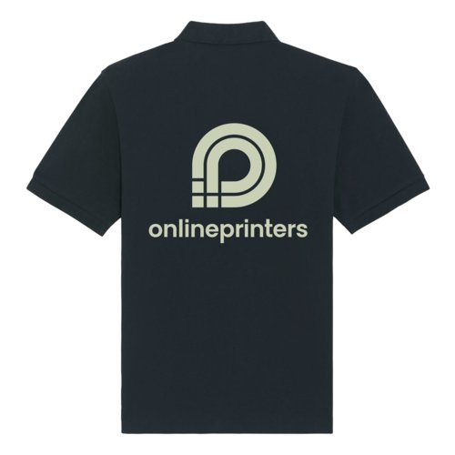 Schwarzes Polo-Shirt aus Bio-Baumwolle, Unisex.