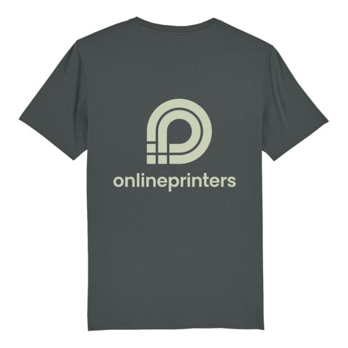 Anthrazitfarbenes Unisex T-Shirt aus Bio-Baumwolle mit kurzen rmeln.