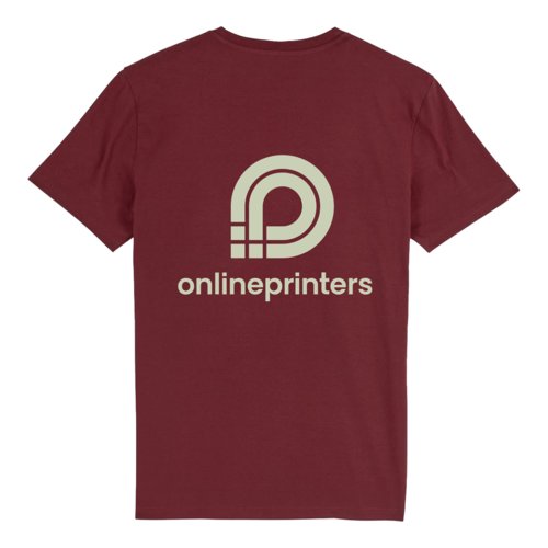 Burgunderfarbenes T-Shirt aus Bio-Baumwolle, Unisex-Passform.