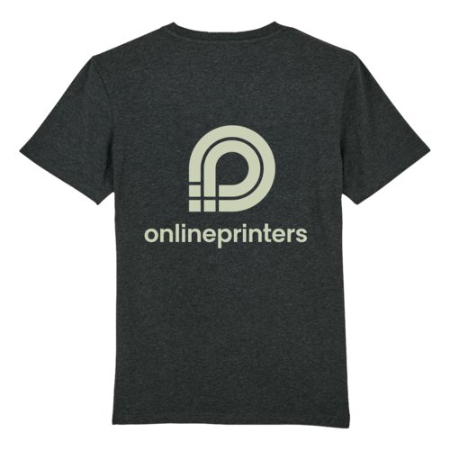 Dunkelgrau meliertes Bio-Baumwoll T-Shirt, Unisex.
