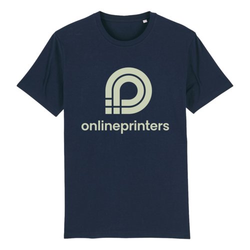 Marineblaues T-Shirt aus Bio-Baumwolle, Unisex-Schnitt, mit kurzen rmeln.